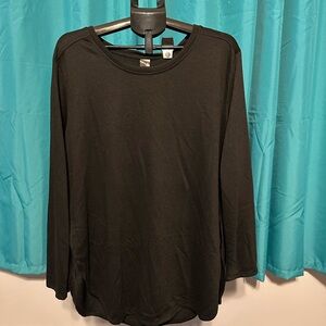Mono B 3x Black Long Sleeve Top with side slits EUC